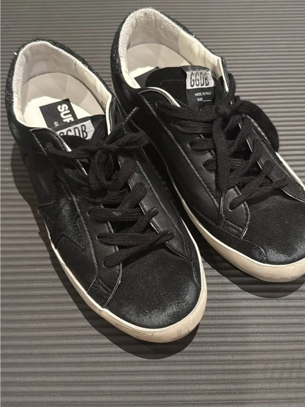 Golden Goose Black and White 'Superstar' Women's Leather Sneakers